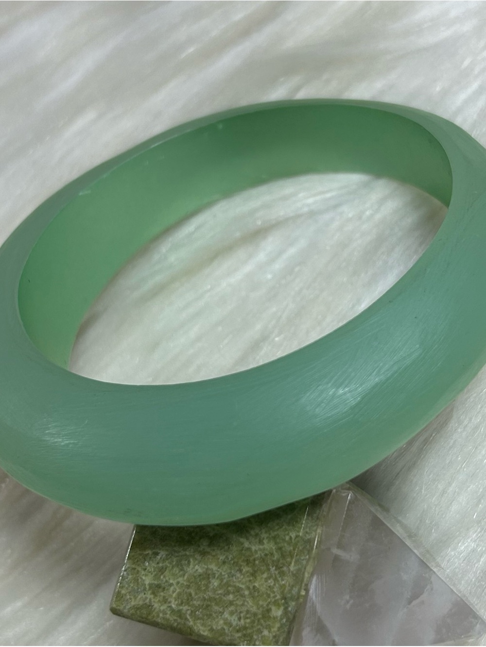 Vintage Green Resin Bangle Bracelet